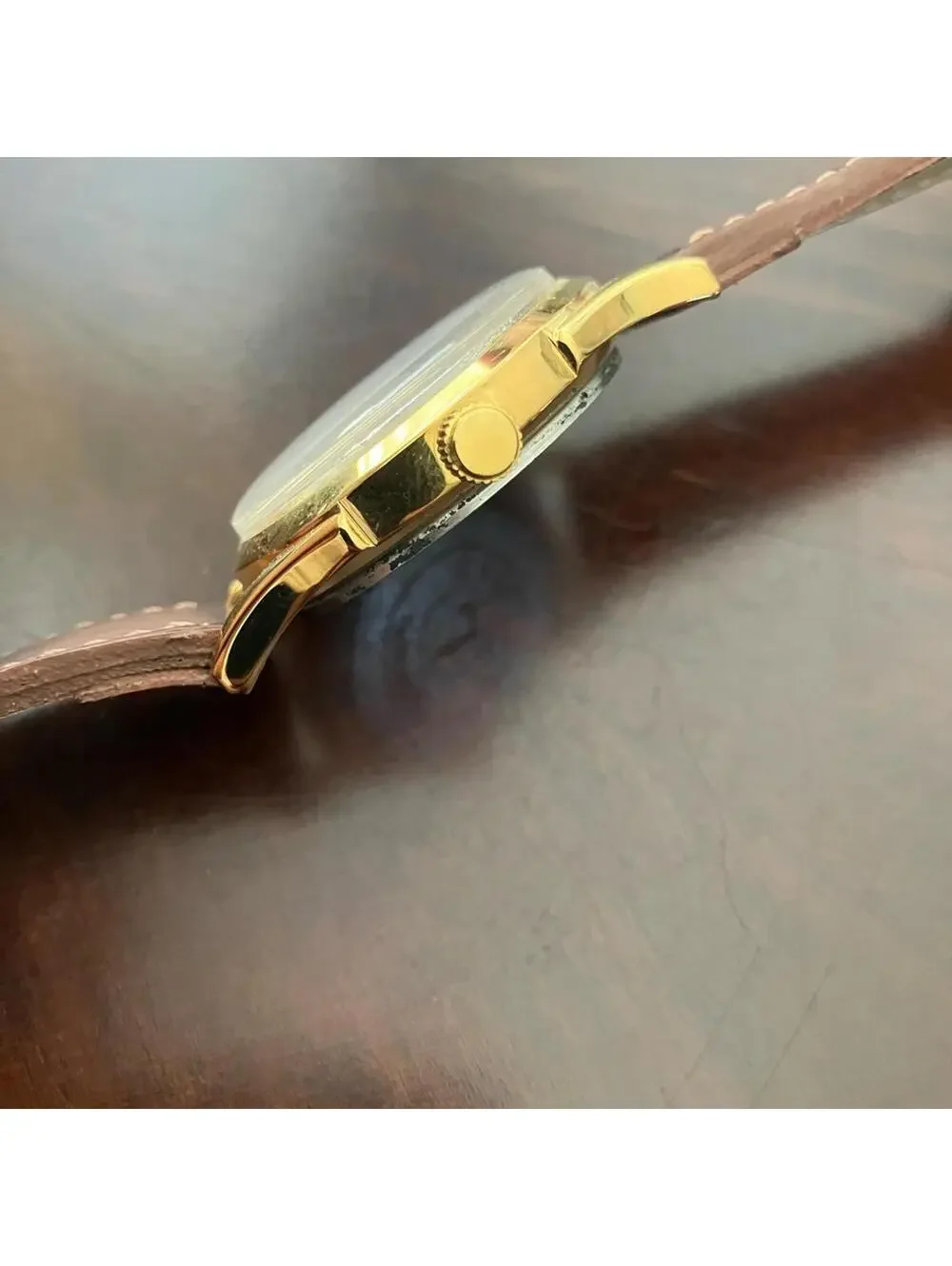 Vintage Mens Roamer Mechanical Leather Watch Slvr Brw‎ Gld cc